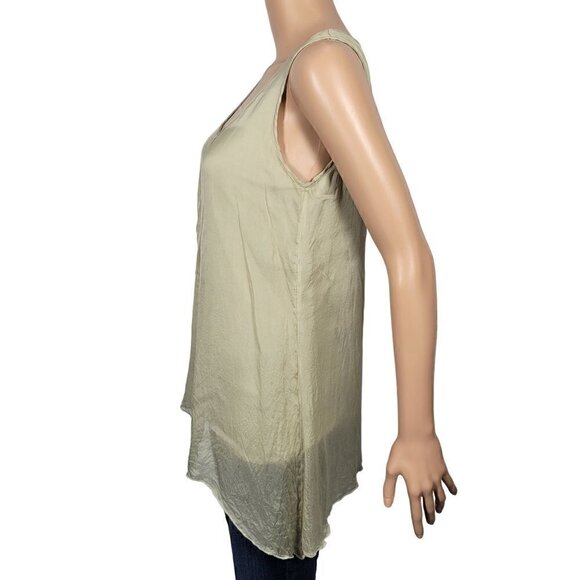 Soft Surroundings Women's Gold Shimmery 100% Silk Boho Tank Tunic Top Size XS - Picture 5 of 10